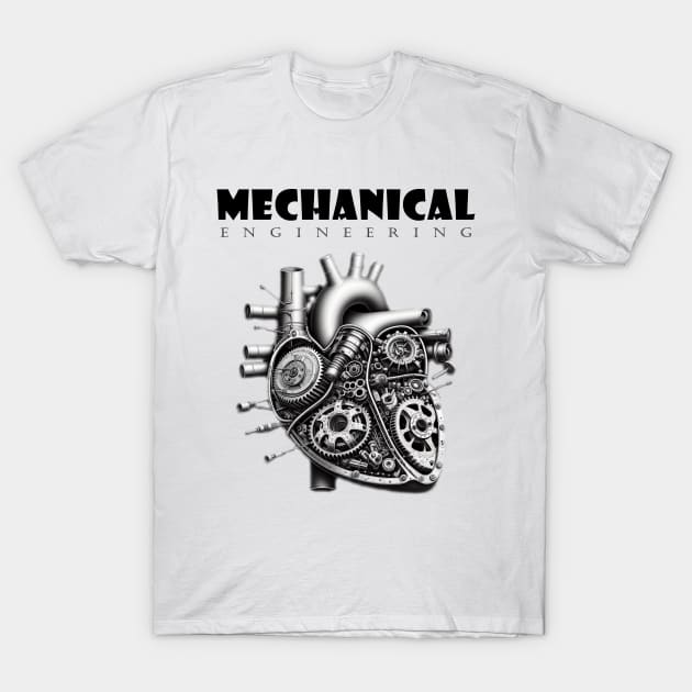 Mechanical Engineering - Heart [Black Text Version] T-Shirt by JavaBlend